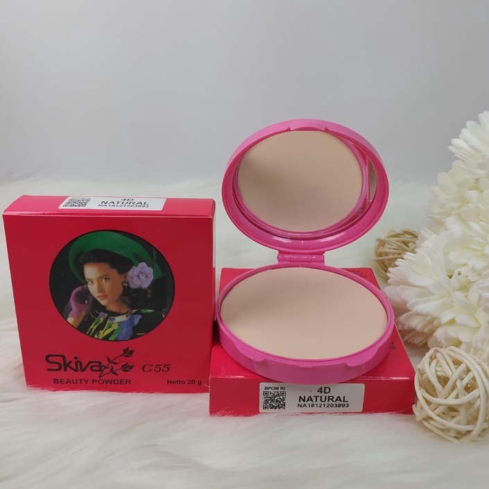 ❤ MEMEY ❤ SKIVA Beauty Powder G55 | Compact Powder | Bedak Dus Pink
