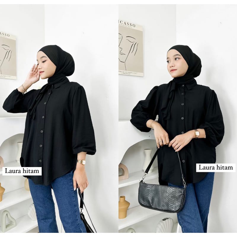 Laura Blouse kemeja Wanita Terbaru / Atasan Blouse Wanita / Kemeja Blouse Polos