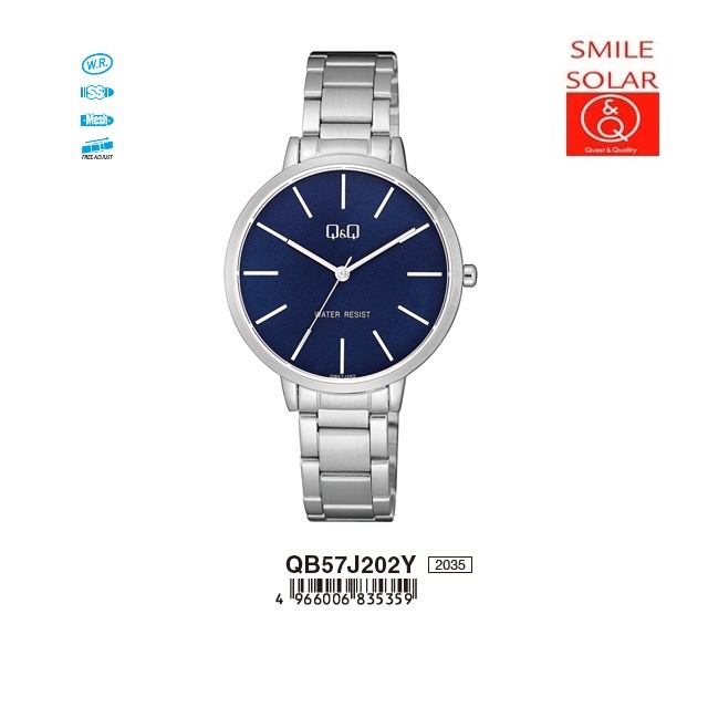 Jam Tangan Wanita Classic Casual Business Rantai Stainless Steel Analog Original Q&amp;Q QnQ QQ QB57 QB57J Series