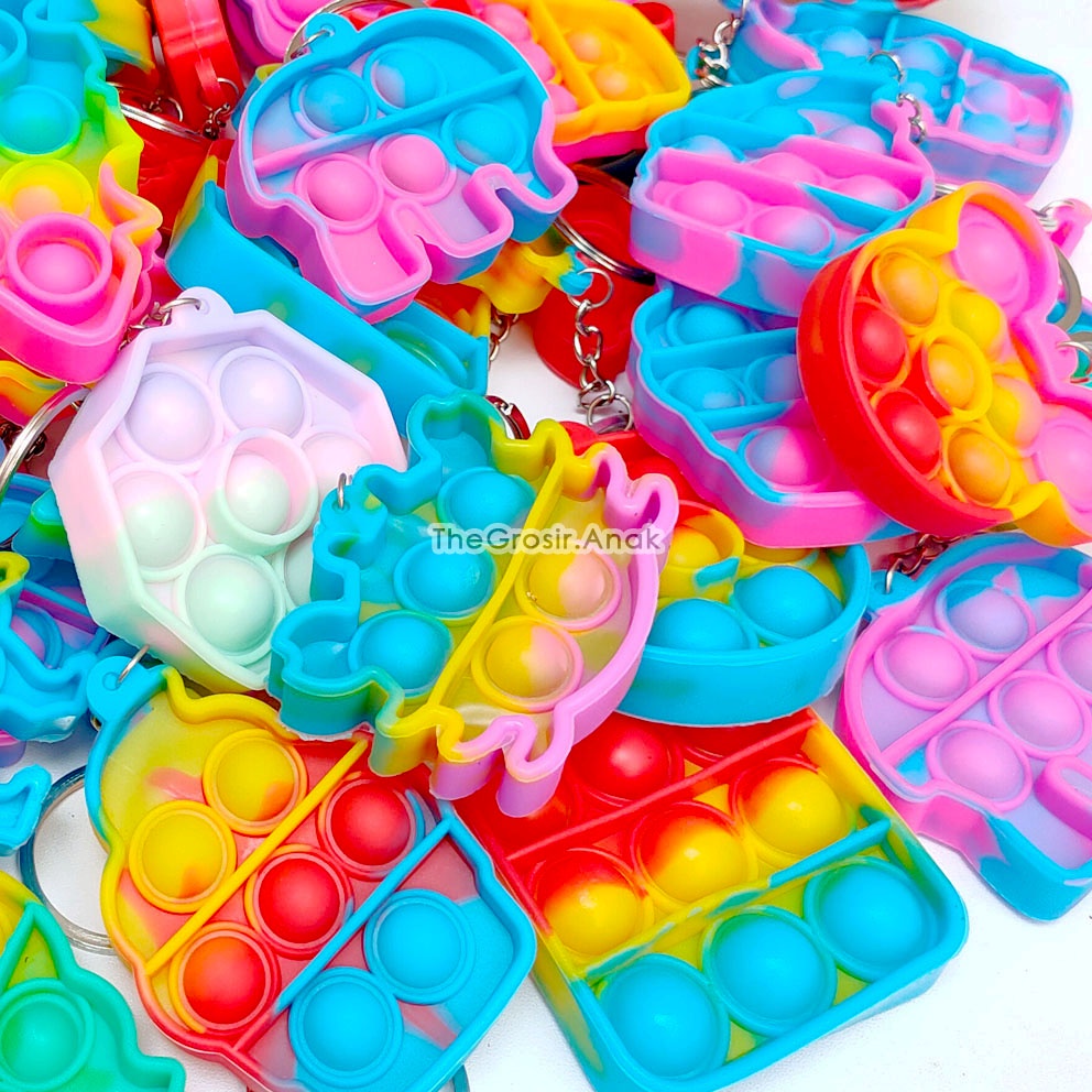 MURAH!!! Ganci Pop It Rainbow Motif RANDOM Gantungan Kunci Tas