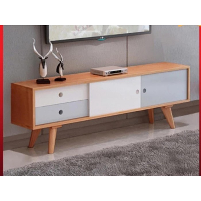 RAY Bufet Meja TV Modern Minimalis Kayu Jati - Rak TV Model Terbaru