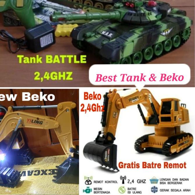 ♞ PROMO COD MOBIL REMOTE CONTROL RC Excavator Beko TANK MILITER BESAR MAINAN REMOT KONTROL ♘