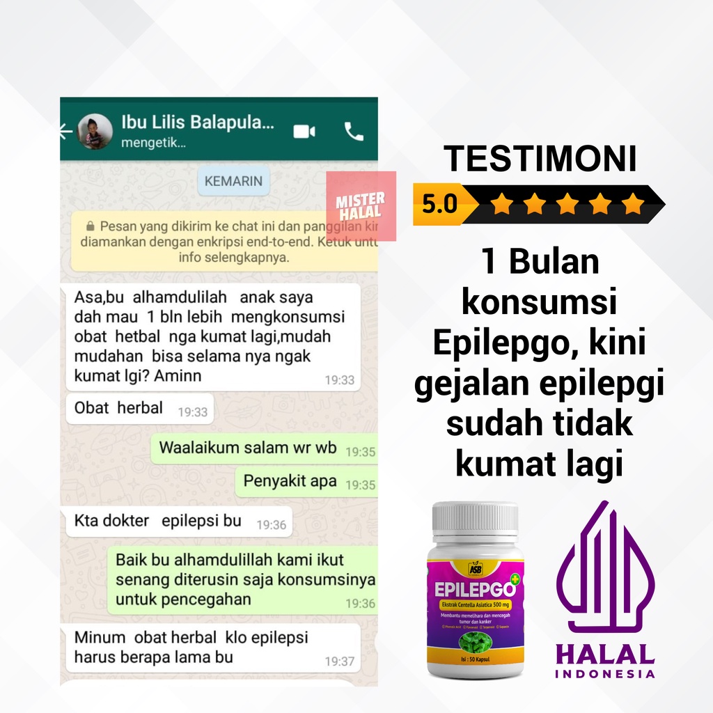 EPILEPGO Obat Epilepsi Ampuh, Atasi Kejang Kejang, Ayan, Obat Syaraf, Obat Step Kejang, Kesehatan Otak. Stroke