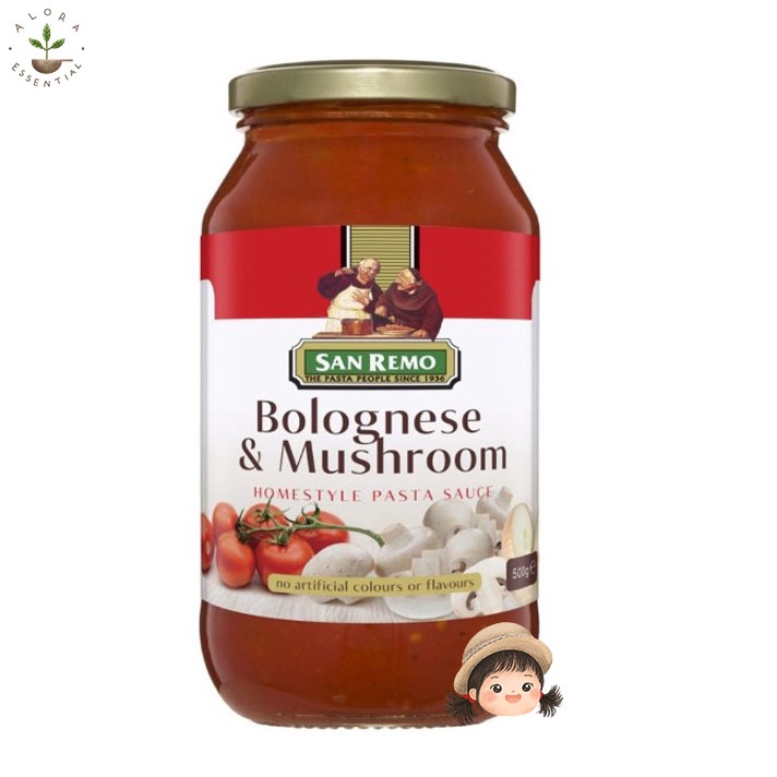 San Remo Pasta Sauce Bolognase &amp; Mushroom 500 Gr