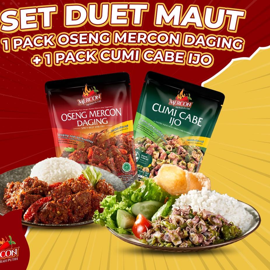 

⅍ Mercon Merah Putih - Set Duet Maut || Oseng Mercon Daging + Cumi Cabe Ijo ➭