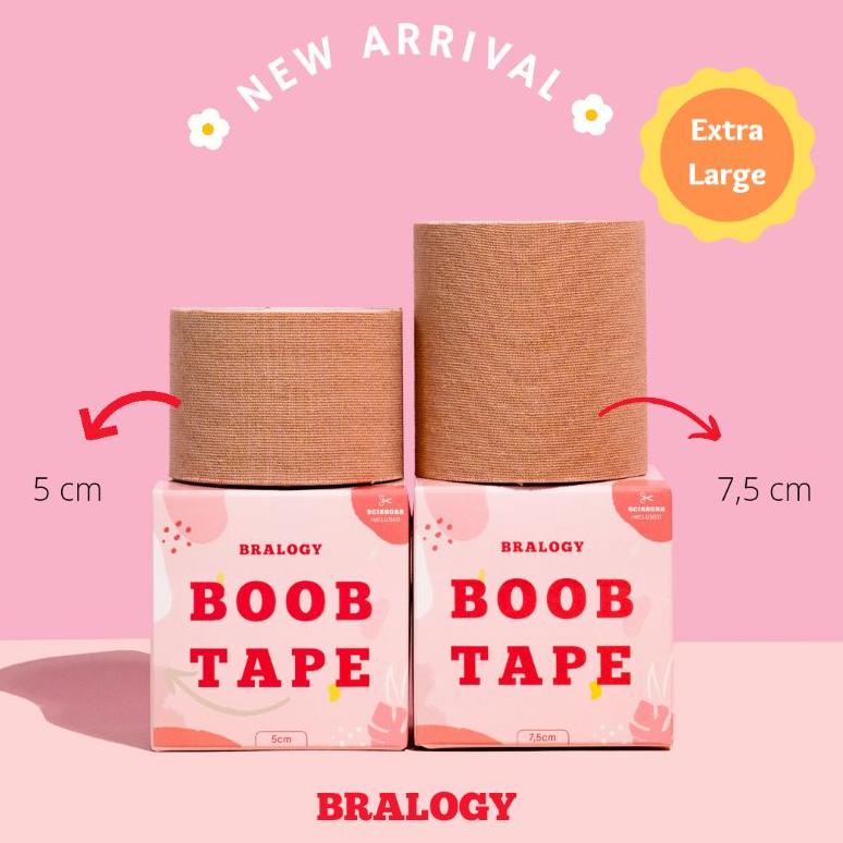 SALE TERBATAS Bralogy - Bra Tape / Boob Tape / Body Tape 5m x 7.5cm - FREE GUNTING & NIPPLE COVER