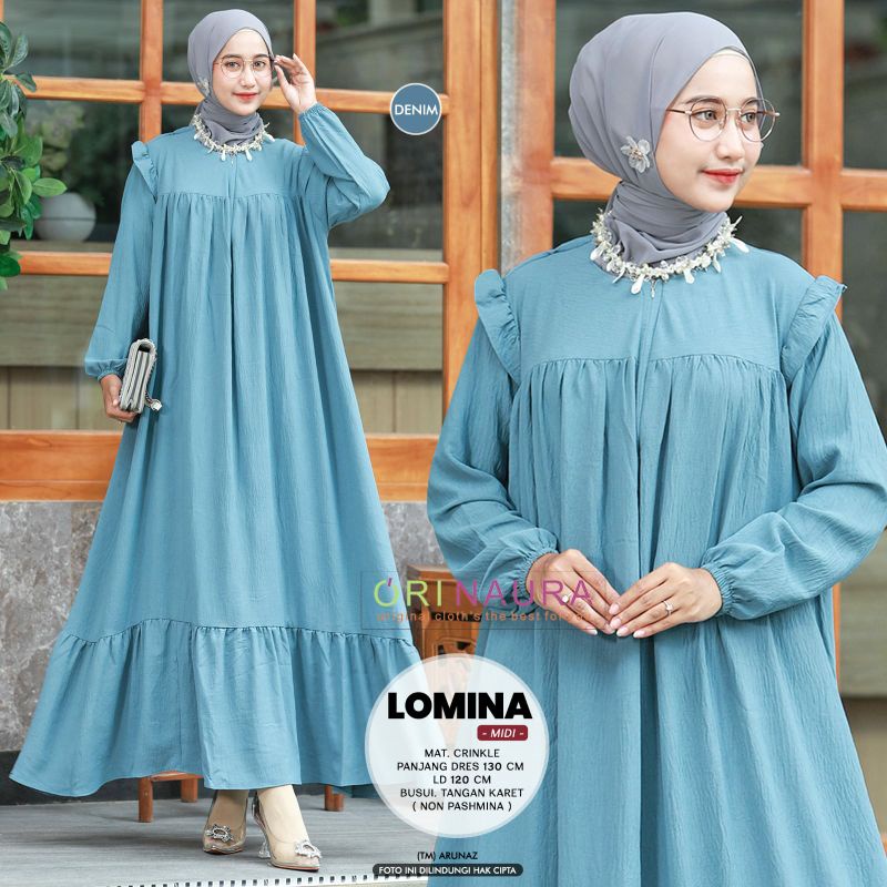 Gamis jumbo polos ld 120 cringkle premium ori Naura