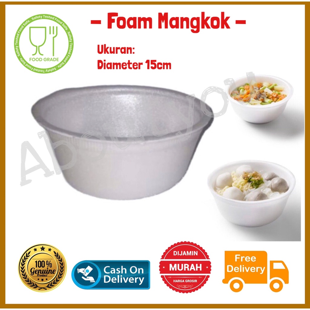 Sterofoam MANGKOK Bubur Bakso Foam Mangkuk Bakmi Sedang Busa Bowl M-4
