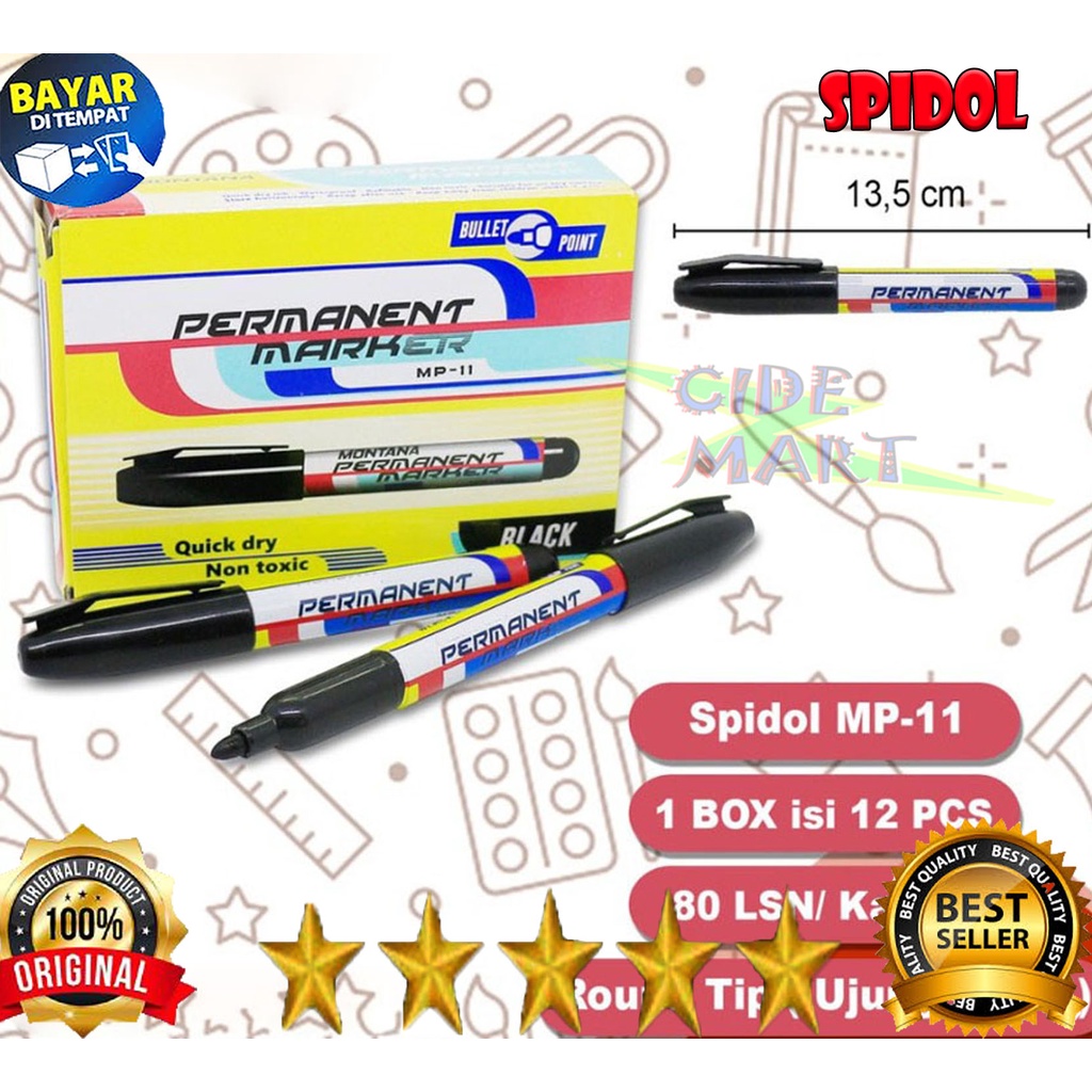 MC Spidol Permanen / Permanent Marker / Spidol Papan Tulis / Spidol Murah 1 Pcs