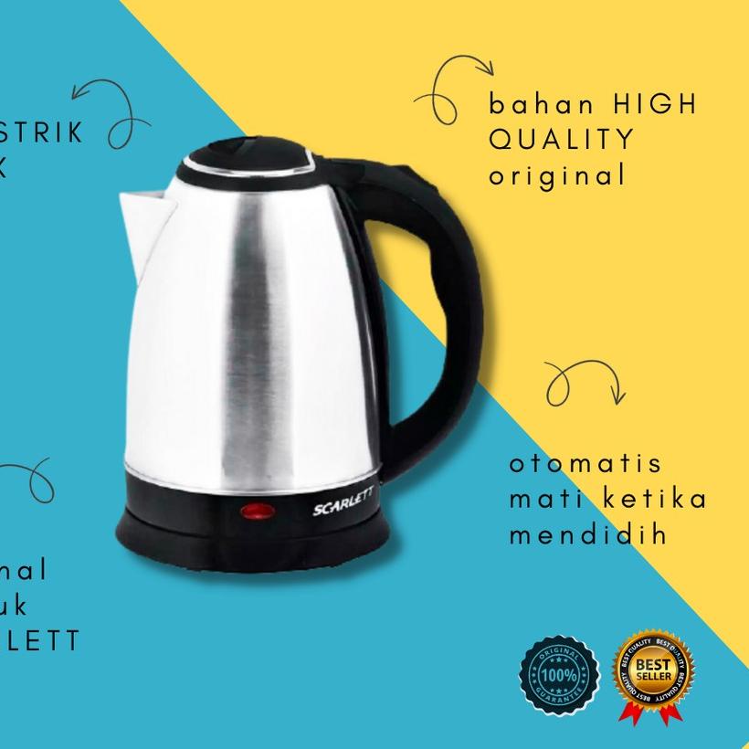 ⅎ Teko Listrik Scarlett Alat Rebus Pemanas Air Minum Super Kettle Mini Termurah stainless ceret L4K4