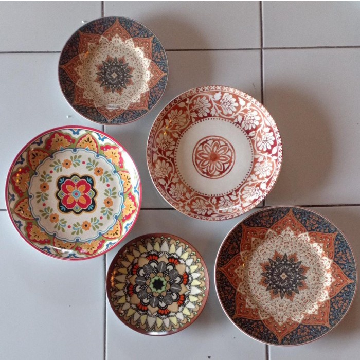 SET/ PAKETAN PIRING KERAMIK HIASAN PAJANGAN DINDING WALLDECOR MAROKO V