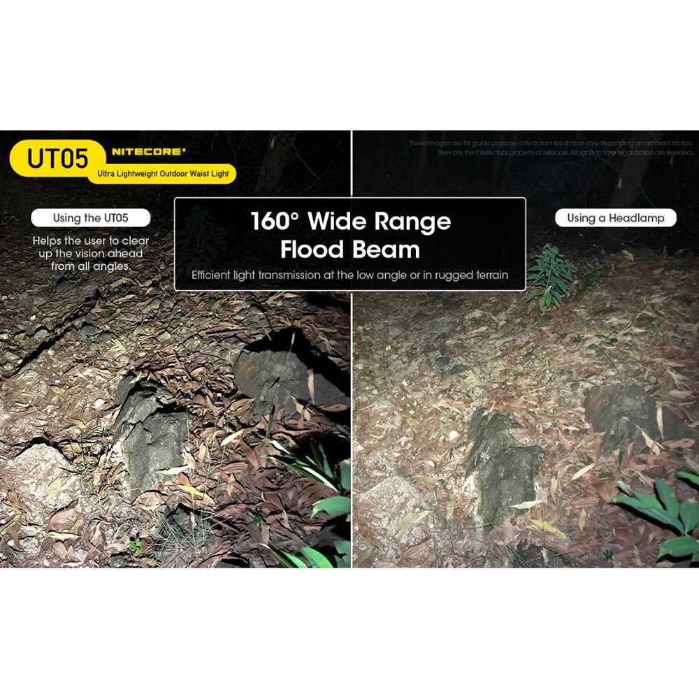NITECORE Lampu Pinggang Ultra Lightweight Outdoor Waist Light - UT05 - Black