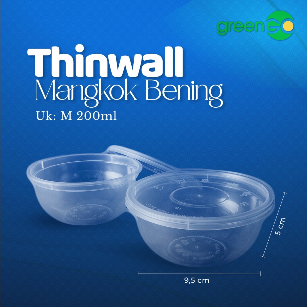 THINWALL BOWL AECO 200ML KECIL 25 SET MANGKOK PLASTIK KECIL CUP CINCAU MANGKOK SALAD BUAH KECIL SIZE