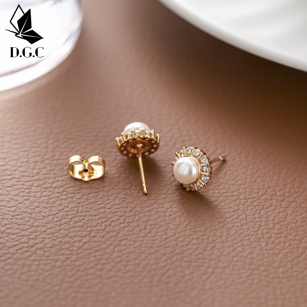✅COD✨Anting Tusuk Wanita Titanium Anti Karat Mutiara Putih Perhiasan Korea Premium Aksesoris Murah Tindik Earrings D291