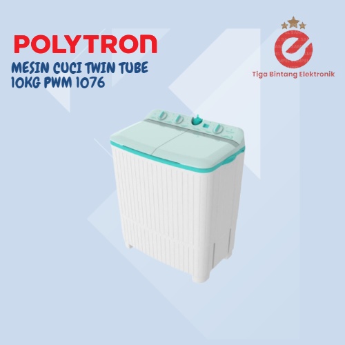 Mesin Cuci 2 Tabung Polytron PWM 1076 (10 KG)