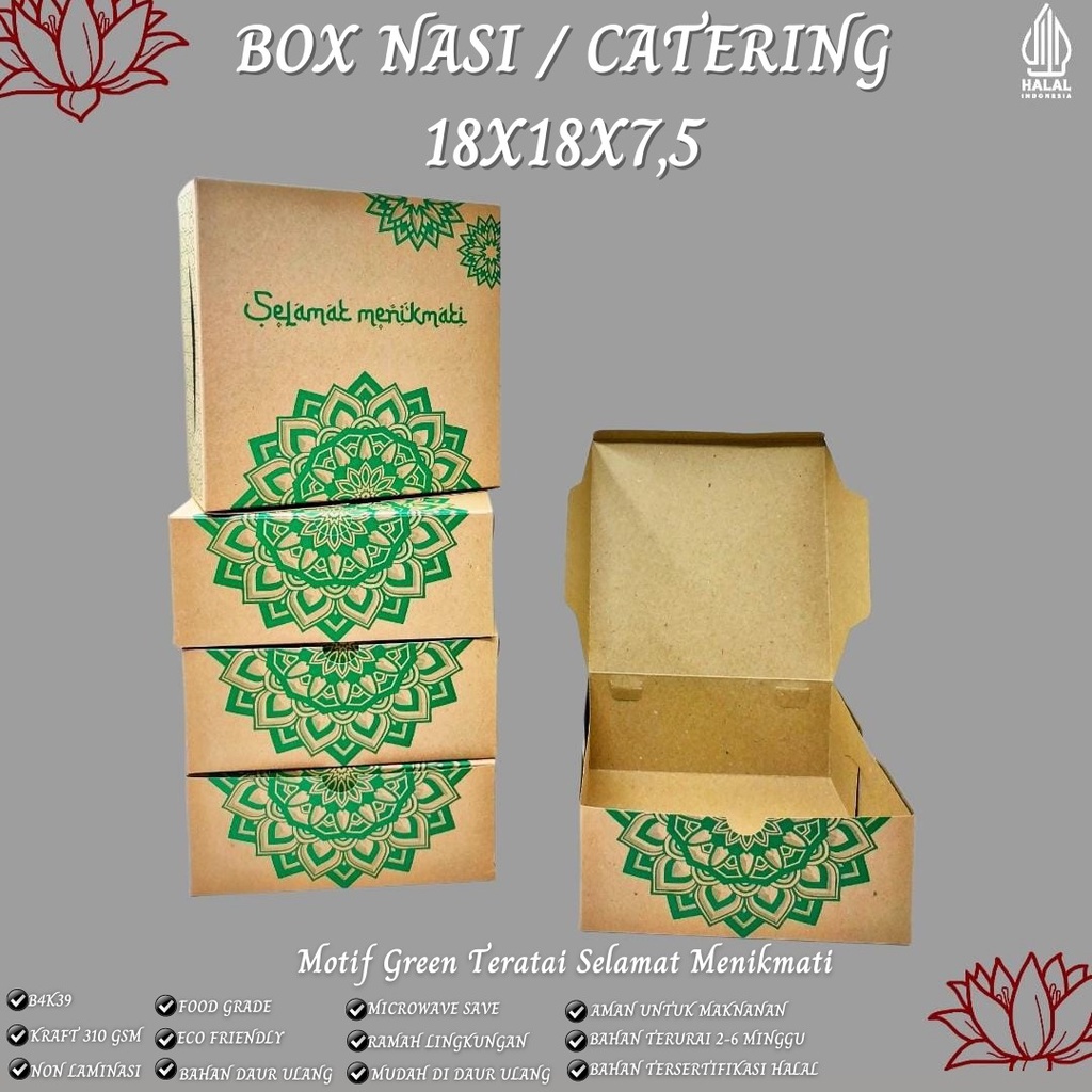 Box Catering Dus 18x18 Motif Dus 18x18 (B4K39-Non Laminasi)