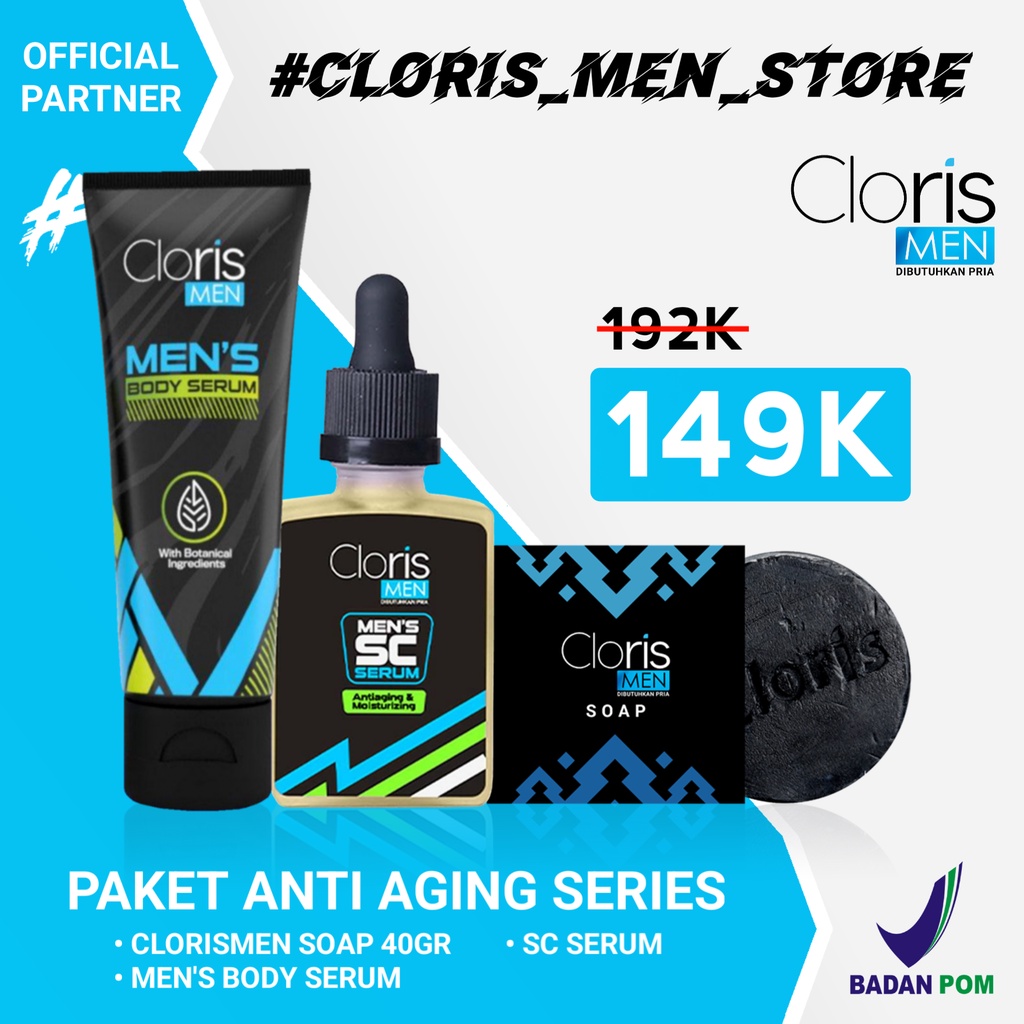 Clorismen PAKET ANTI AGING SERIES Skincare Perawatan Khusus Pria Anti Penuaan Dini Bpom Original