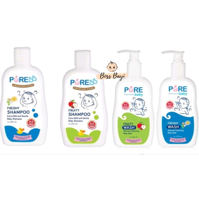 PURE BABY - PureBB Shampoo | PureBB Wash / Sampo - Sabun Mandi Bayi Freshy | Fruity 230ml