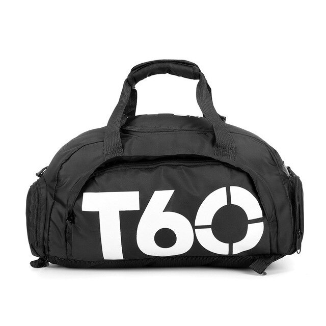 Tas Gym Multifungsi Bag Ransel dan Duffel Bag Tas Travelers- T60 - Black White