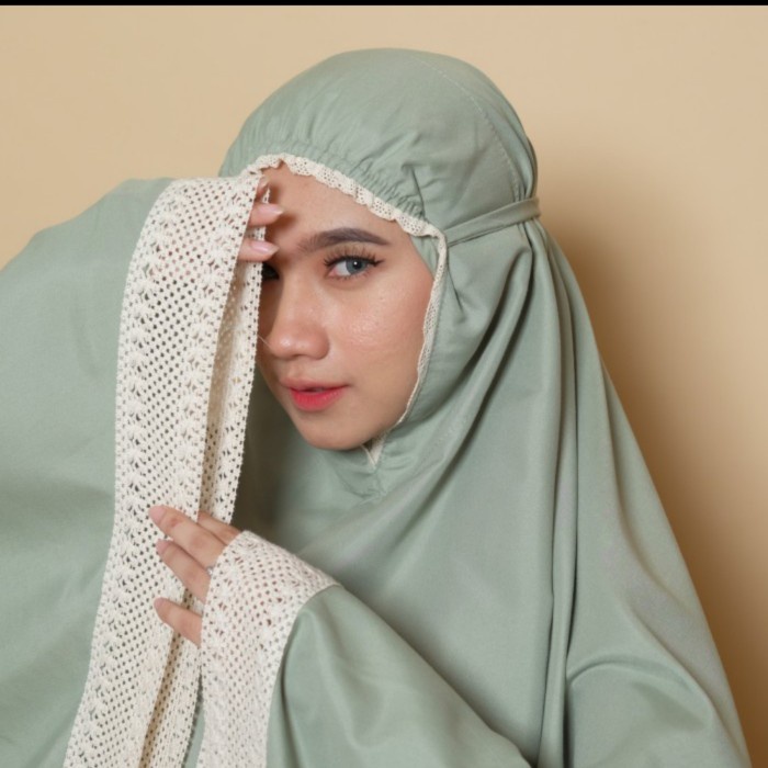 Mukena Travel Katun Polos Renda Rajut Aneka Warna N8K8 Dewasa Traveling Sesrahan Ramadhan Terlaris S