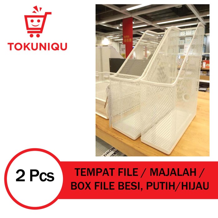 Kosu Box File Besi Jaring Magazine Tray Tempat Dokumen Majalah 2 Sekat