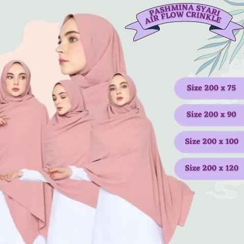 PASHMINA CRINKLE AIRFLOW 200 X 100 JUMBO SYARI PREMIUM