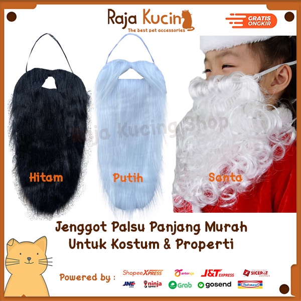 Jenggot Palsu Panjang Santa/Masquerade/Bajak Laut/Properti Kumis Murah