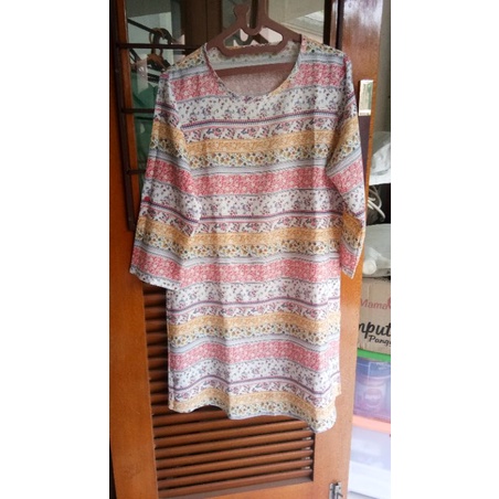tunik midi dress motif bunga