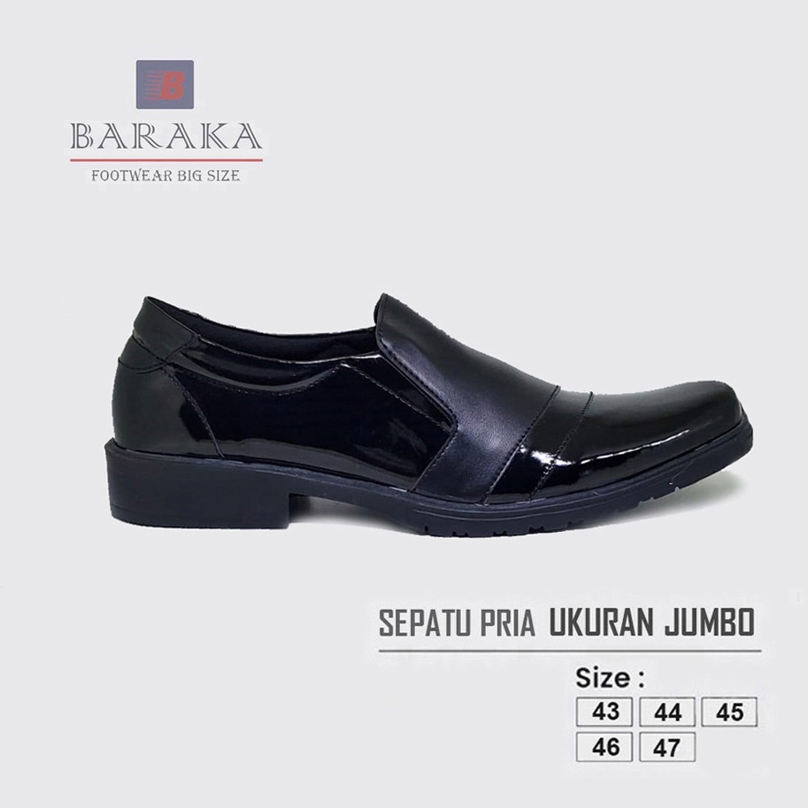 MAXWELL X ZAGIB LEATHER FULL BLACK | Sepatu Pria Big Size Slip Pantofel Kerja Pns Laki Ukuran Besar