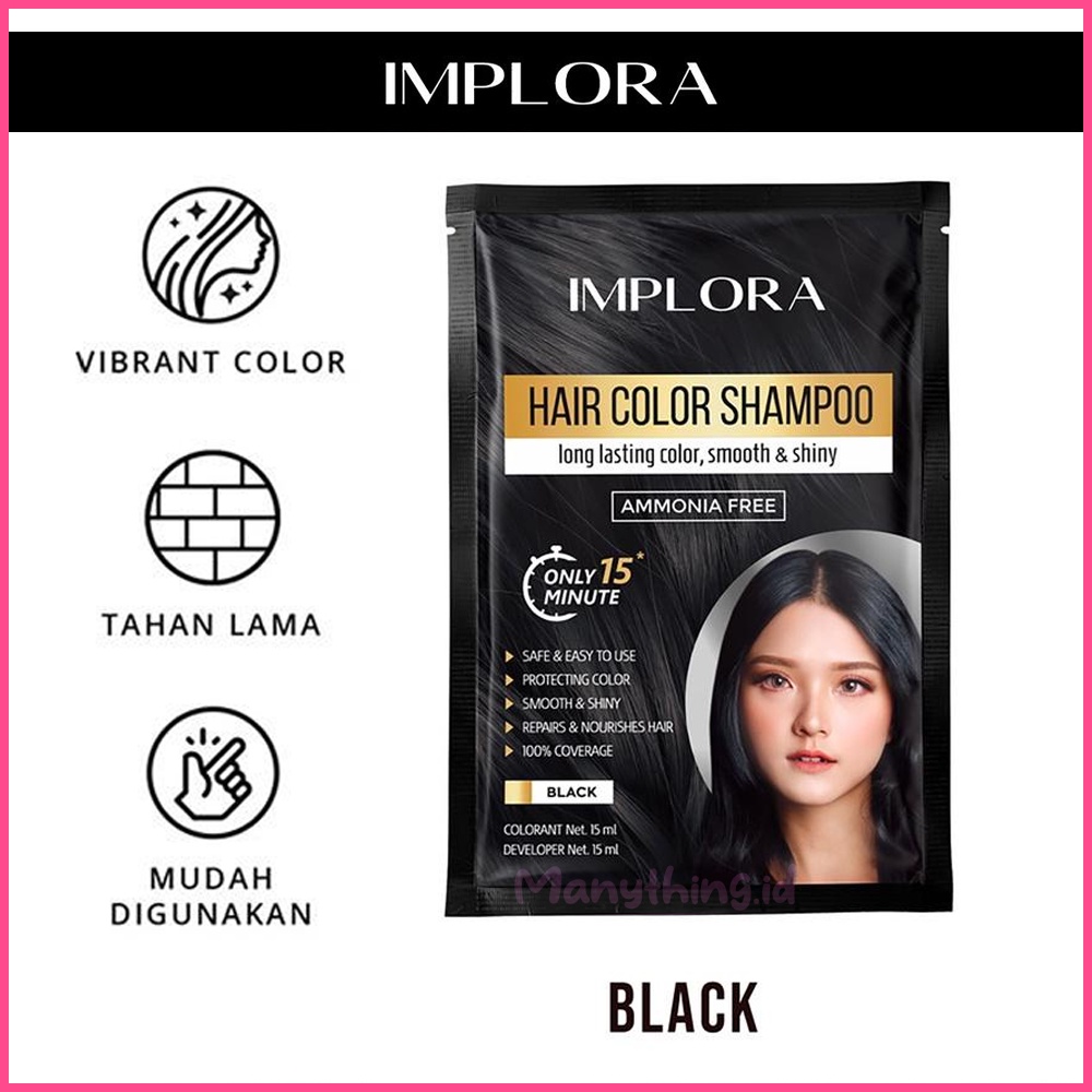 [BPOM] Implora Hair Color Shampoo 30ml Sachet - Pewarna Rambut Shampoo Original