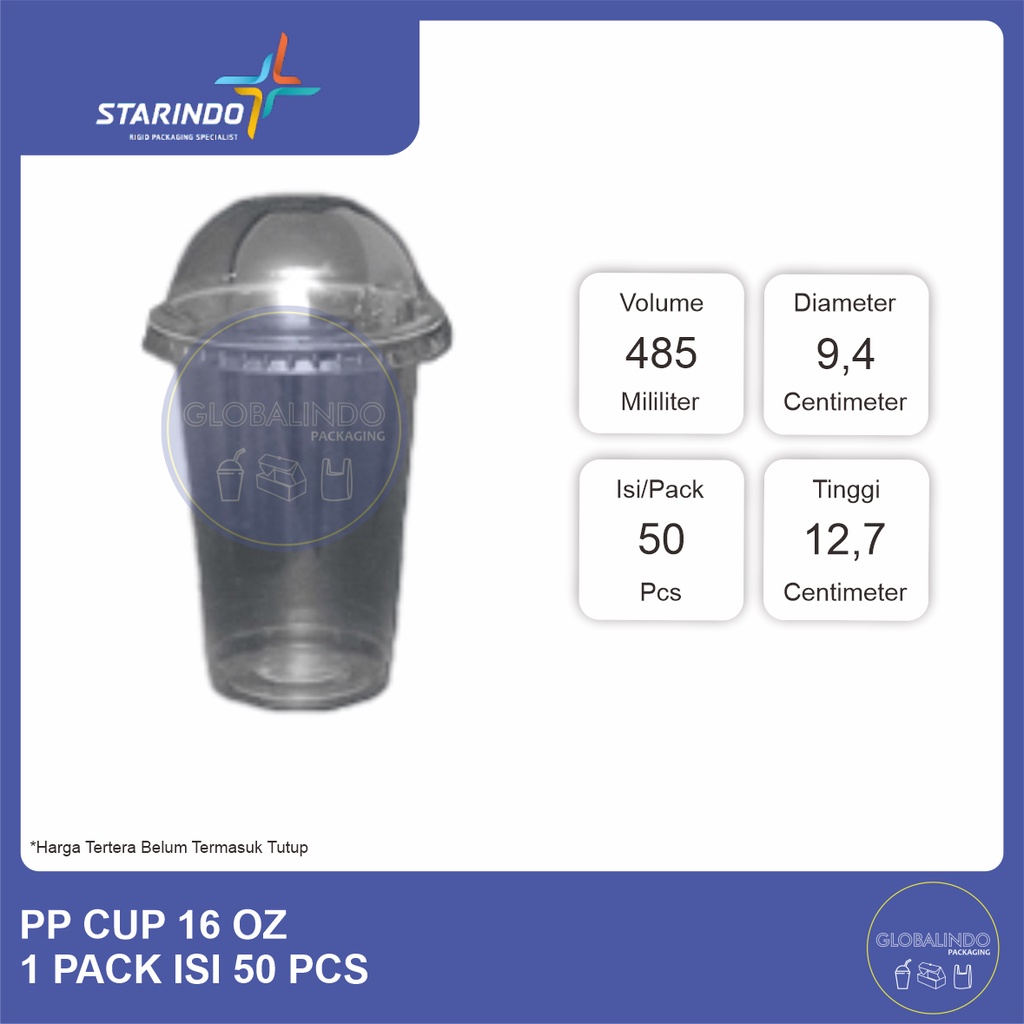 Starindo Cup Gelas Plastik PP 16 Oz