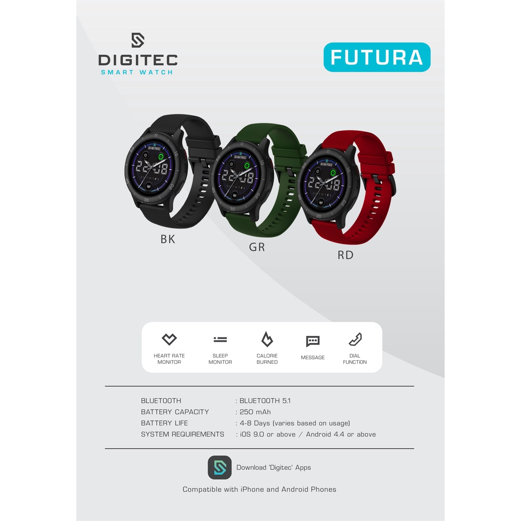 DIGITEC DG SW FUTURA / DG-SW-FUTURA Smart Watch Smartwatch ORIGINAL