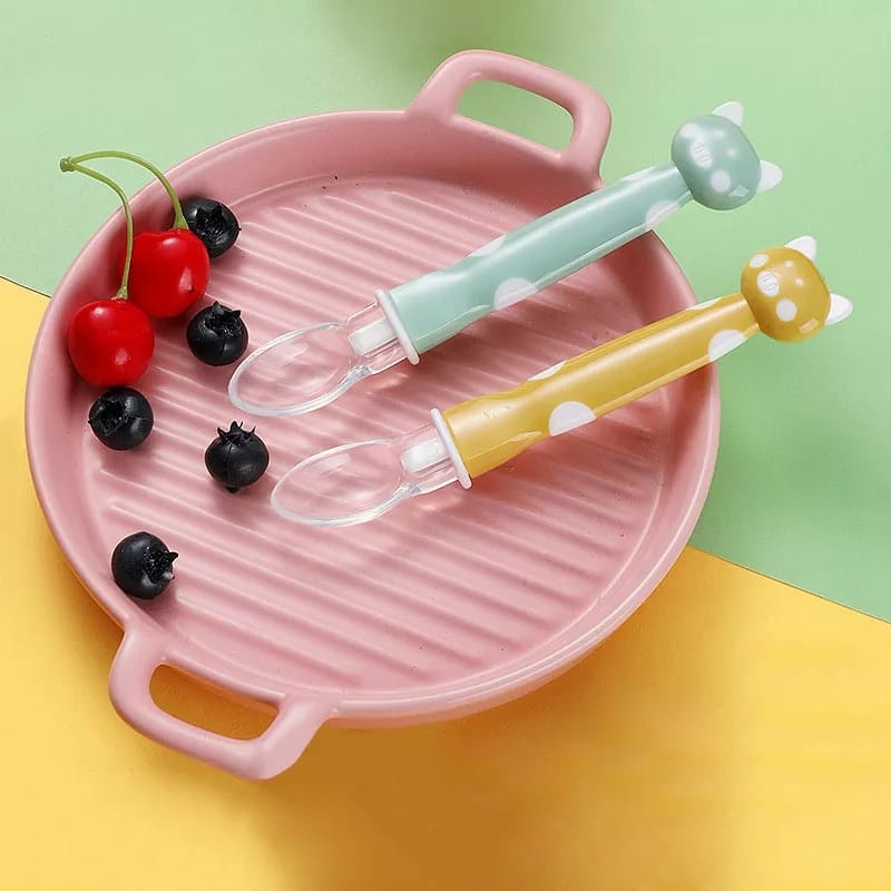 GP Sendok Makan Bayi Peggy Silikon Kartun Lucu Baby Safety Spoon
