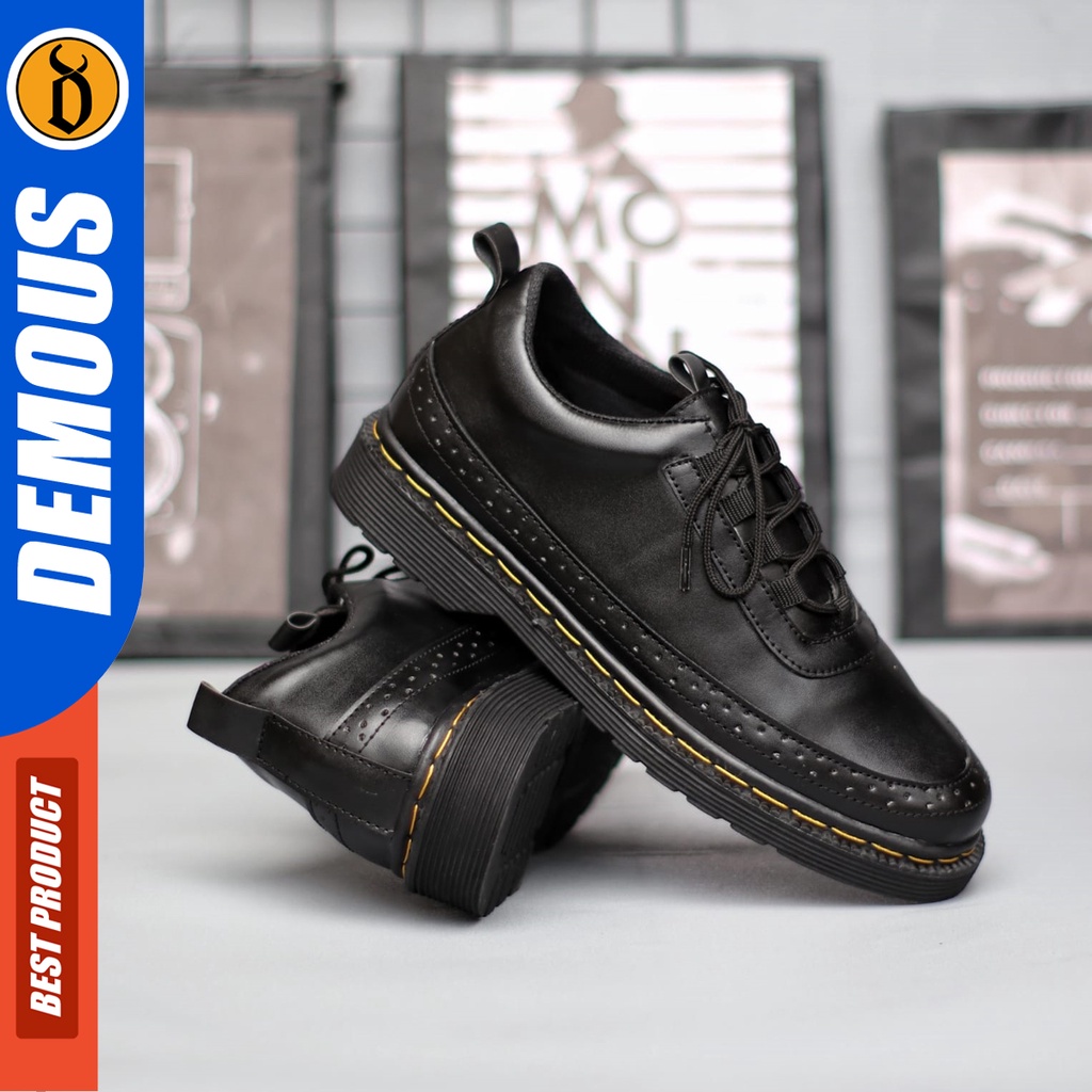 DEMOUS Hatta Black - Sepatu Formal Pria Sepatu Kantor Pria