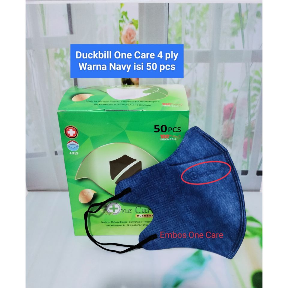 Masker Duckbill Ne Care Embos 4 ply isi 50 pcs