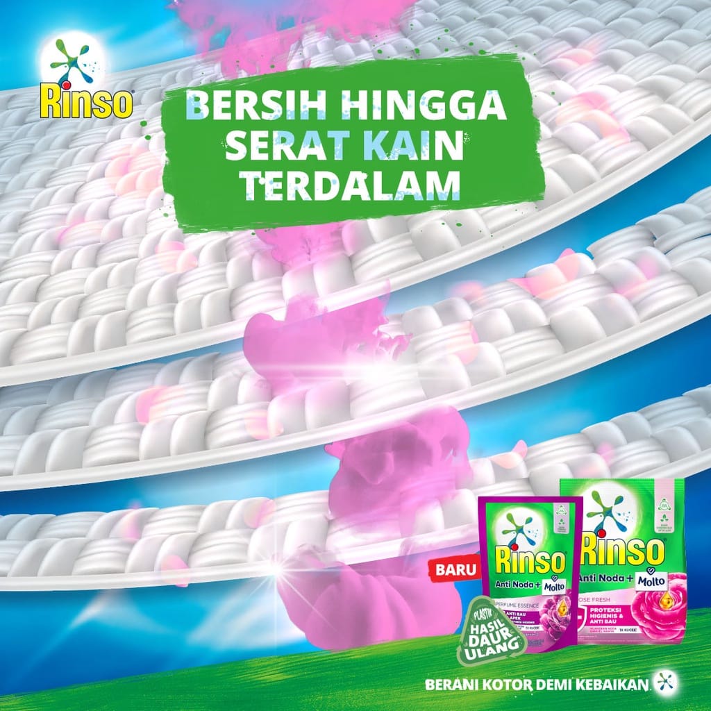 Rinso Molto Detergent Cair 38 ML X 12 SACHET Deterjen Pewangi, Liquid Detergent