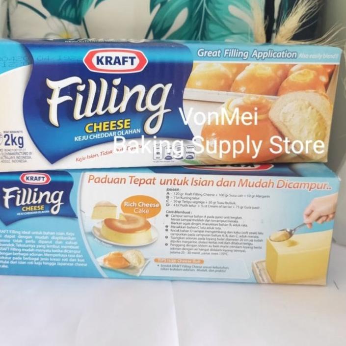 

☼ 500 gr KRAFT Filling Cheese Isian Keju Untuk roti Enak ☝