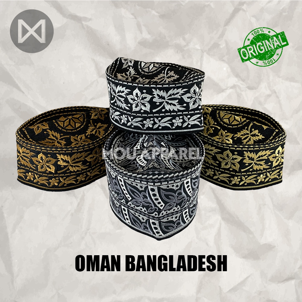 Peci Oman Bangladesh Kopiah Haji Sholat Banglades Santri Pria Pesantren Temboro Kopyah Shalat Laki Dewasa Anak Jumbo Motif Bordir Hitam Putih Kopeah Habib Syekh Bulat Tinggi Madinah Al Asas Assyarif Malaysia Madinah Assagofah Terompah Turki Mesir NU Ori