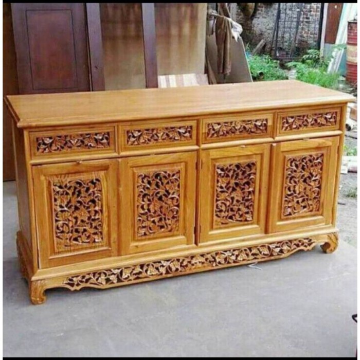 LJ1 Buffet Nakas / Buffet Palembang Ukiran Kayu Jati Mebel Jepara