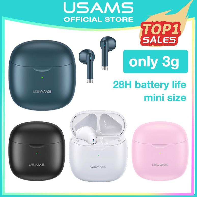 USAMS OFFICIAL ORIGINAL TRUE WIRELESS BLUETOOTH EARPHONE TWS IA04 MINI EARBUDS STEREO EARPHONES BASS