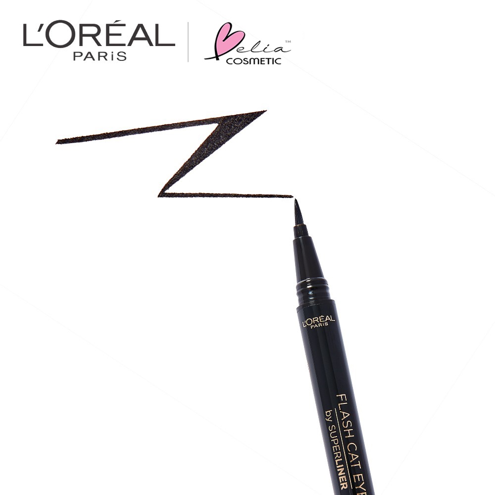 ❤ BELIA ❤ L'OREAL PARIS Flash Cat Eye by Superliner | Loreal Eyeliner Make Up - Black (Untuk hasil wing liner sempurna)