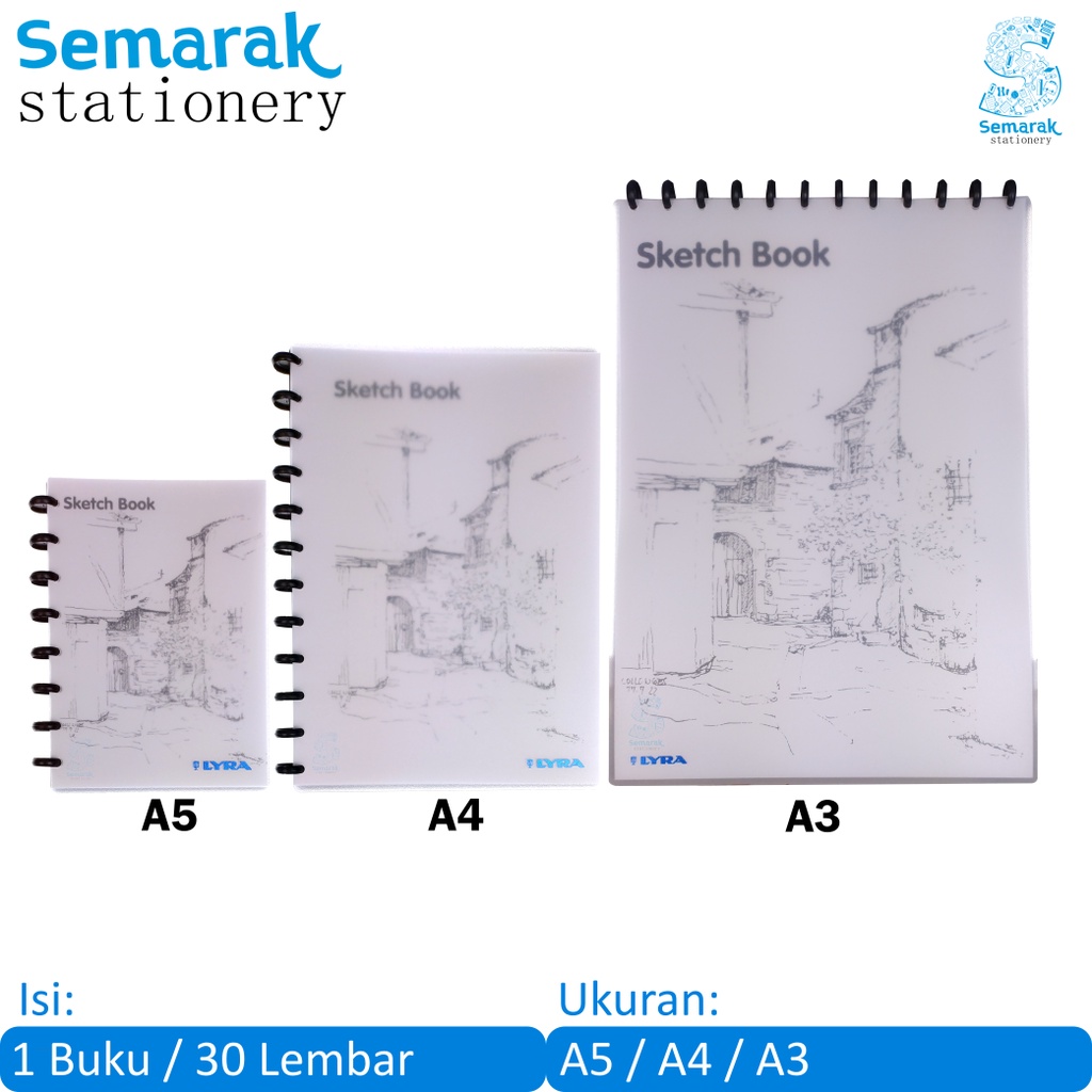 

LYRA Sketch Book Buku Gambar Sketsa Kertas Bisa Diisi Ulang A5 / A4 / A3 [1 Buku / 30 Lembar]