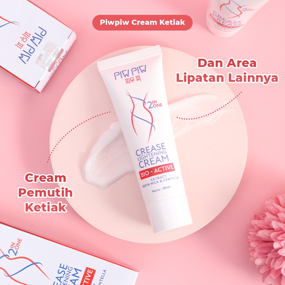 Pemutih Pencerah Ketiak Leher Lutut Sikut Selangkangan Bokong Lipatan Kulit Ampuh Permanen Cepat Piwpiw Armpit Piw Piw Crease Axillary Lightening Cream krim BPOM Luciola