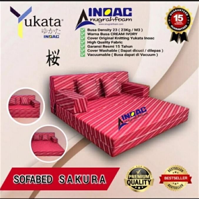 [ Sofabed ] Sofa Bed Yukata Sakura Asli Busa Inoac Yukata Density 23 HRG DISKON