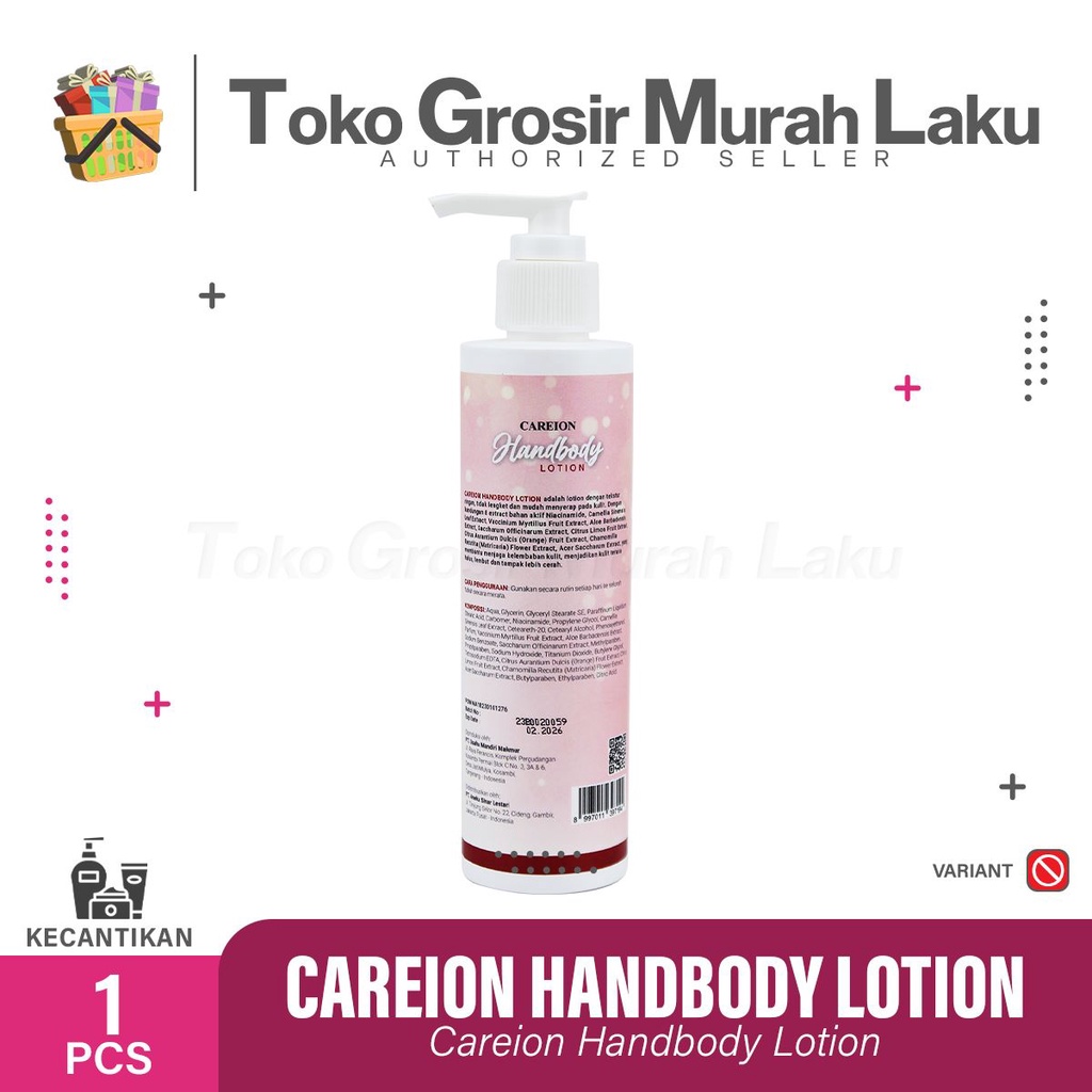 CAREION HAND BODY LOTION 200 ML BPOM LIGHTENING WHITE - CERAH &amp; HALUS