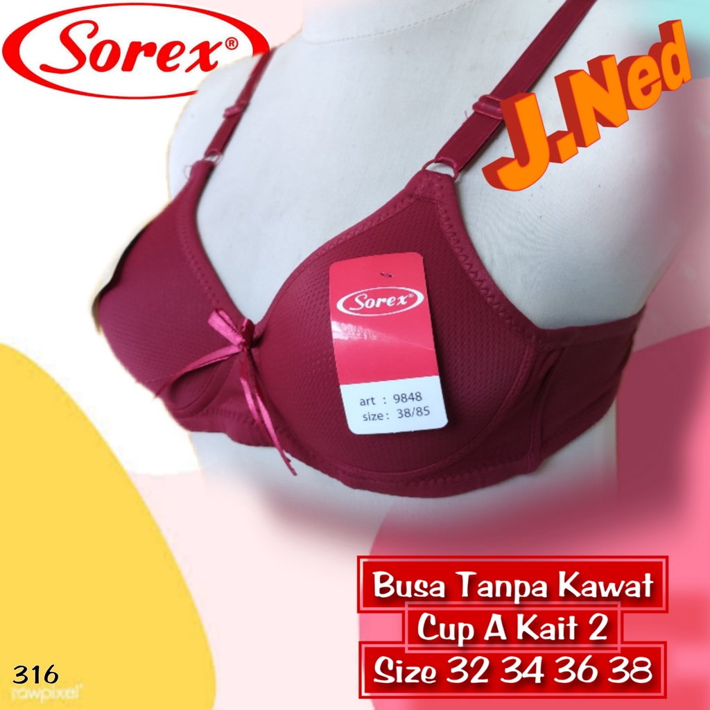 J316 BRA BUSA TANPA KAWAT BRA CUP KECIL 34A - 40A BH REMAJA BRA SOREX