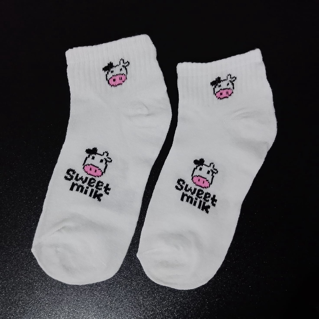 Kaos Kaki KS14 Kaos Kaki Fashion Unisex Motif Sapi Lucu Wanita Pria