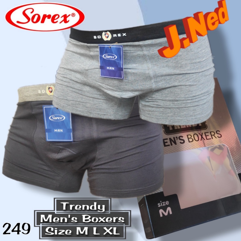 J249D PERBOX ISI 2 PCS BOXER SOREX DENGAN GAYA MODERN SIZE M - XL