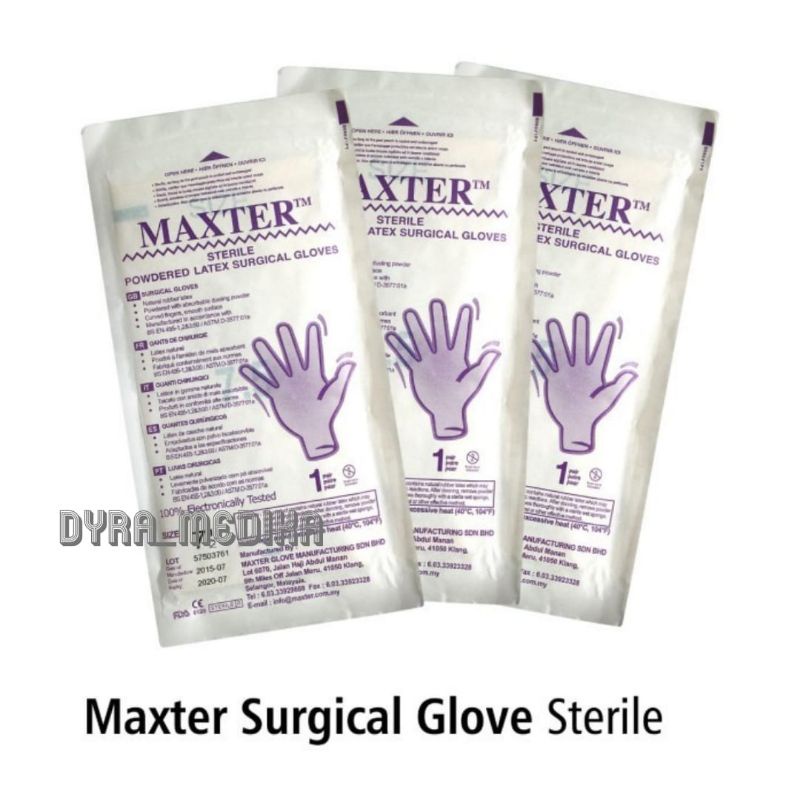 SARUNG TANGAN MEDIS STERIL SIZE 6, 6.5, 7, 7.5, 8 MXTER / HANDSCOON STERIL MAXTER / MAXTER SARUNG TA