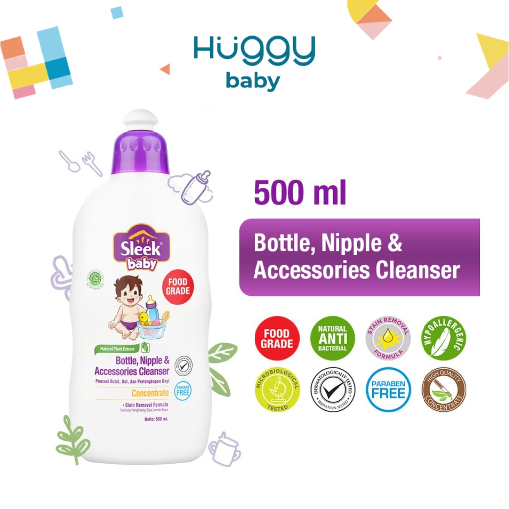 Sleek Baby Bottle Nipple &amp; Accessories Cleanser 500ML | Sabun Cuci Botol Dot